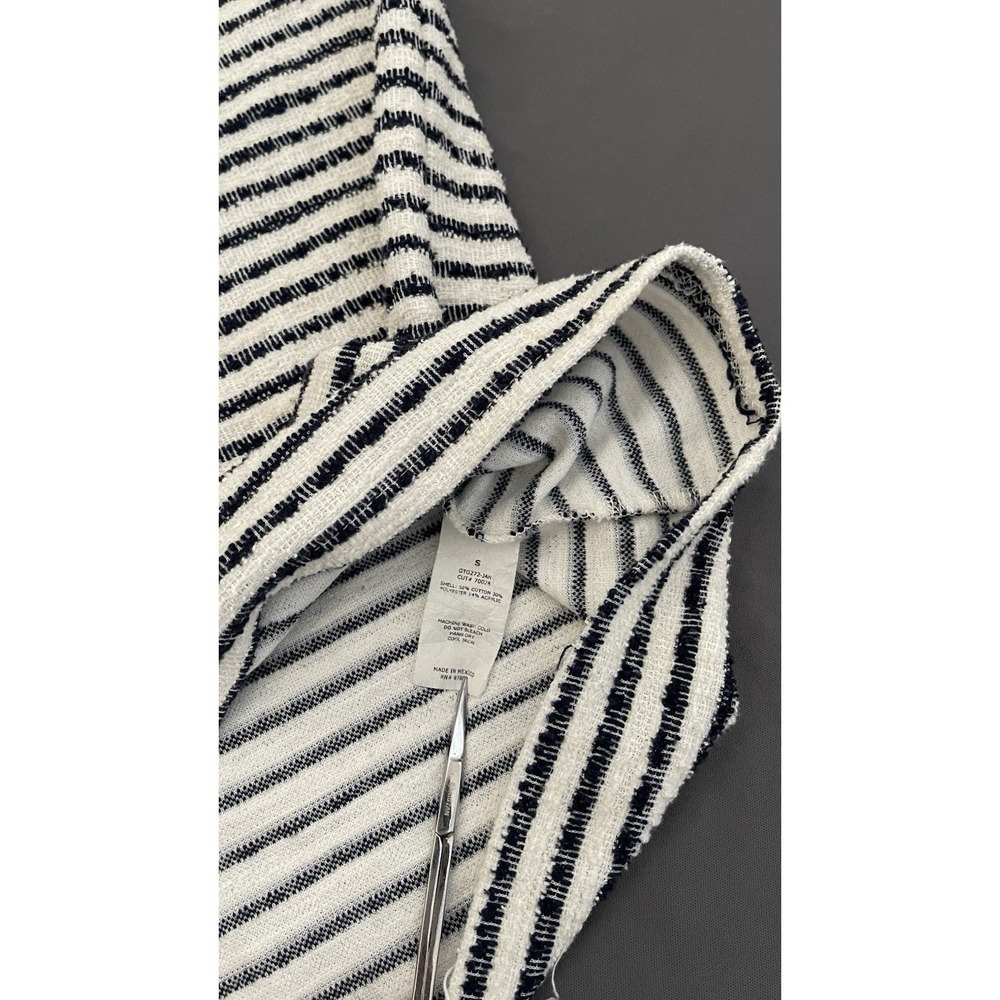 Green Envelope Blue & White Striped‎ Tank Top Womens Size Small Textured Shirt - Picture 7 of 11